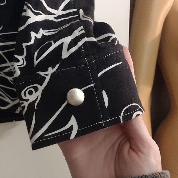 Berek Women's Size Small Black and White Stretchy Zip-up Cotton Spandex Jacket - Picture 8 of 16